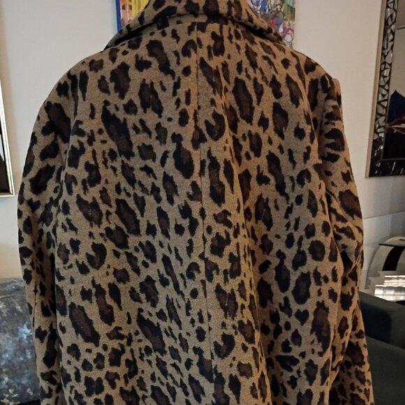 LANE BRYANT LEOPARD PRINT DOUBLE BREASTED JACQUARD COAT SIZE 18 NWT - Picture 6 of 9